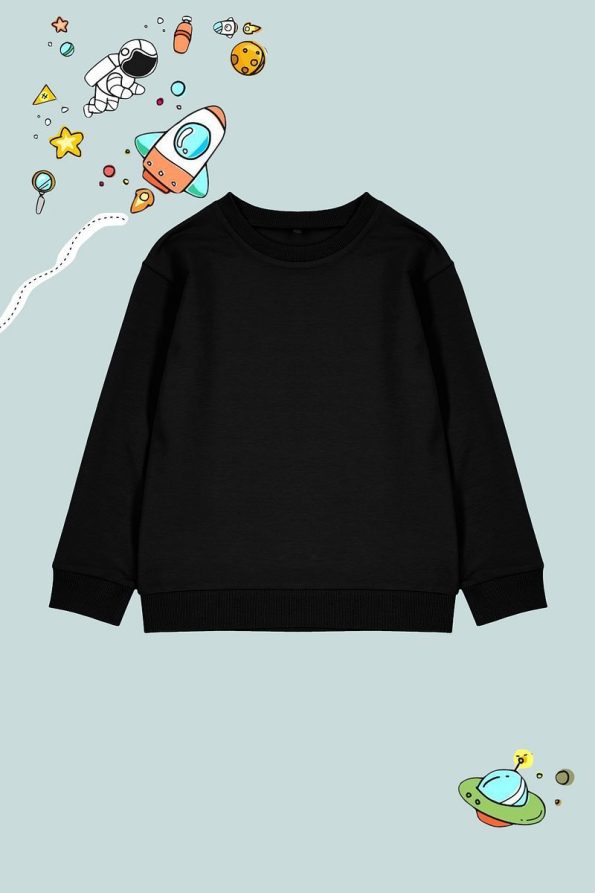 Trendyolmilla Kids Black Unisex Basic Knit Sweatshirt