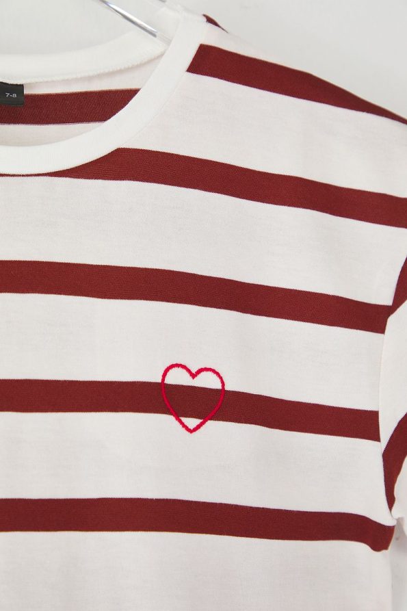 Trendyolmilla Kids Orange Striped Short Sleeve Cotton T-Shirt