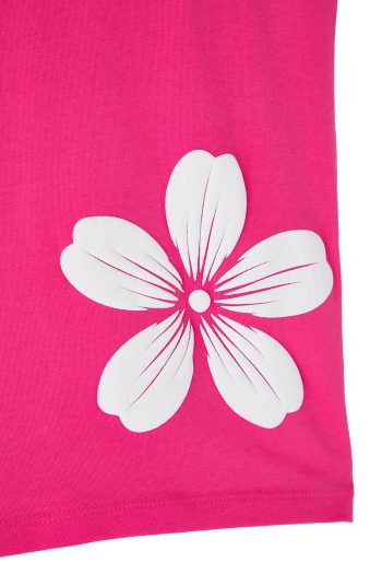 Trendyolmilla Kids Fuchsia-Ivory 2-Piece Girls' Cotton Floral Short Sleeve T-Shirt