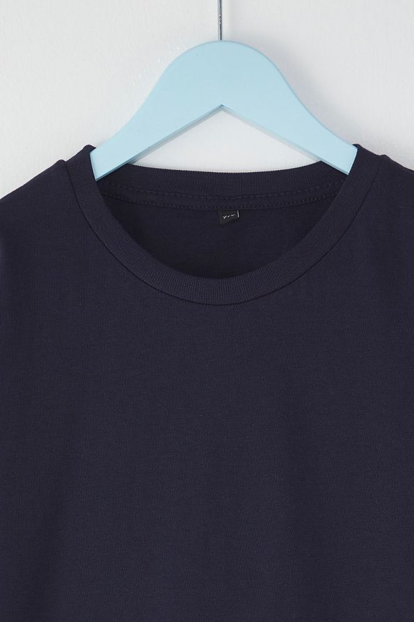 Trendyolmilla Kids Navy-Blue and Blue 2-Pack Boys' 100% Cotton Basic Oversized Short Sleeve T-Shirt