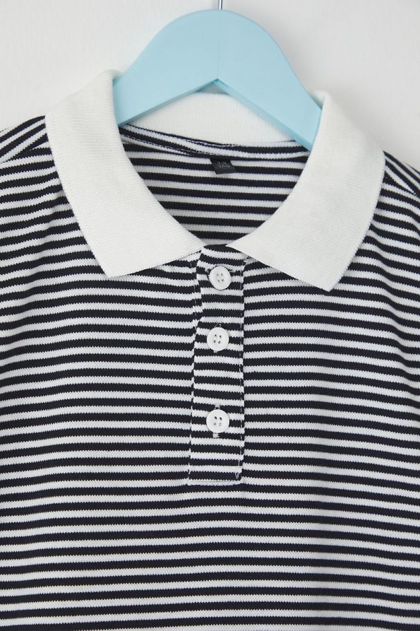 Trendyolmilla Kids Black Striped Short Sleeve Polo T-Shirt