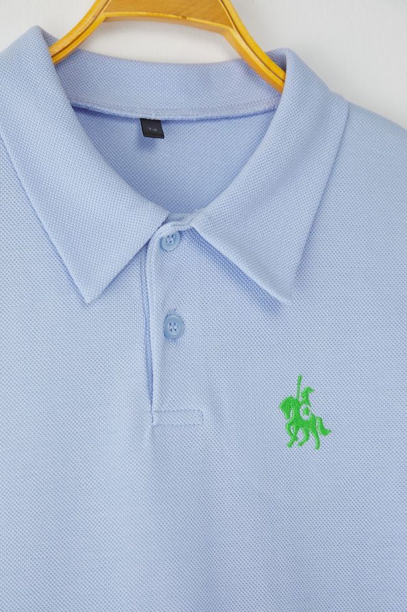 Trendyolmilla Kids Blue Cotton Embroidered Polo Shirt for Boys