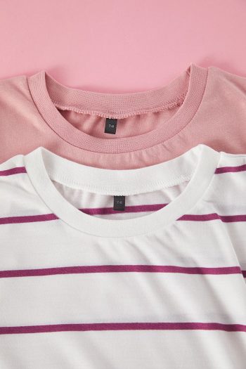 Trendyolmilla Kids Powder-Ecru 2-Pack Girls' 100% Cotton Short Sleeve T-Shirt