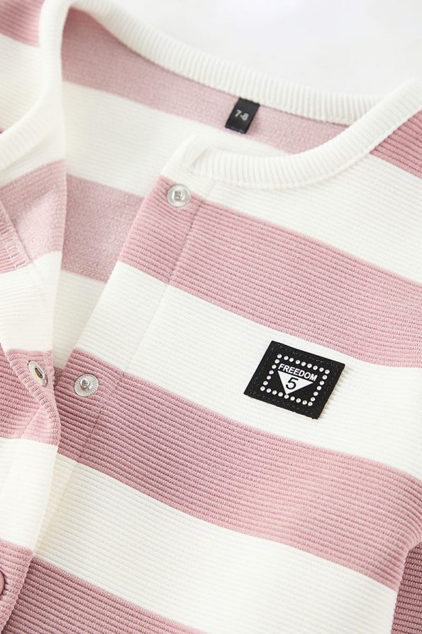 Trendyolmilla Kids Pink Striped Knit Cardigan