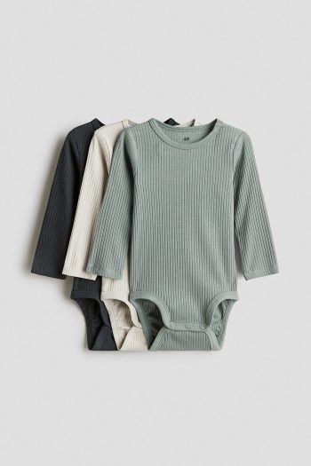 H&M 3-Pack Ribbed Bodysuits