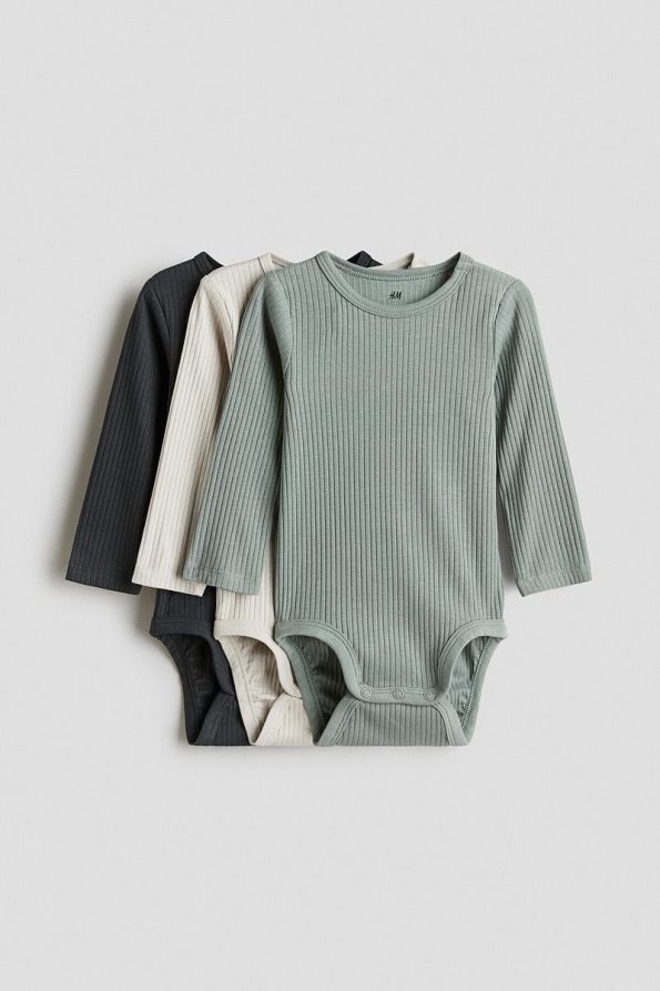 H&M 3-Pack Ribbed Bodysuits