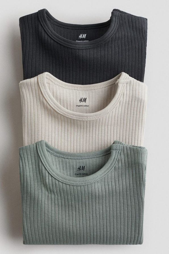 H&M 3-Pack Ribbed Bodysuits