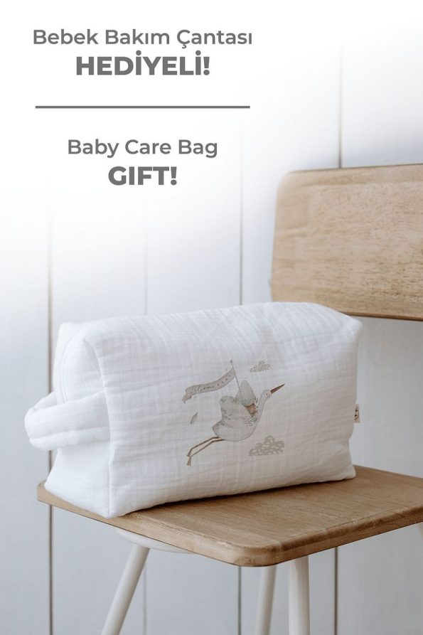 Tuğba Swan Organic 11-Piece Hospital Set - Royal Series - Welcome Baby Stork