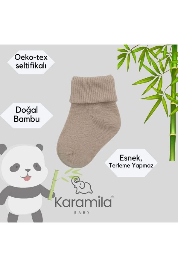 KARAMİLA 12-Pack Natural Bamboo Baby Socks