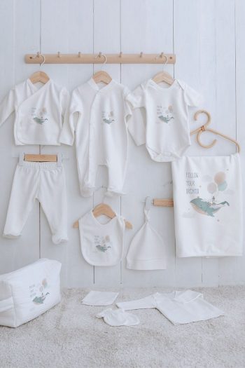 Tuğba Swan Organic 11-Piece Hospital Set - For Baby - Blue Dream