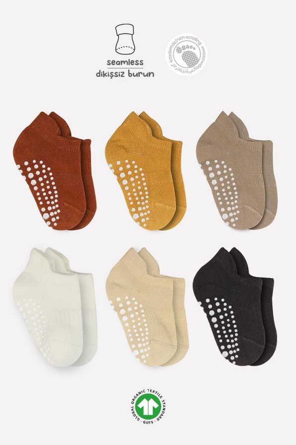 Bistyle Seamless Non-Slip Organic Baby Sneakers Socks