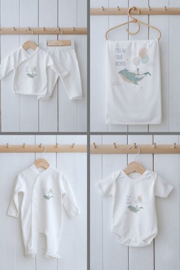 Tuğba Swan Organic 11-Piece Hospital Set - For Baby - Blue Dream