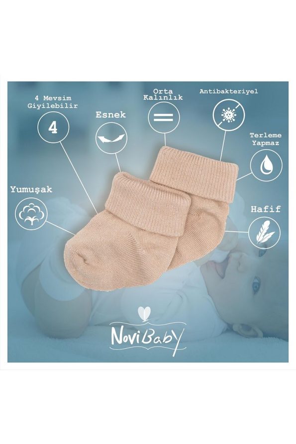 Novibaby 5-Pack Bamboo Newborn Baby Socks