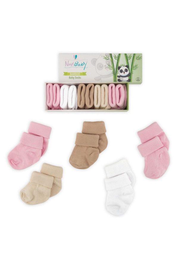 Novibaby 5-Pack Bamboo Newborn Baby Socks