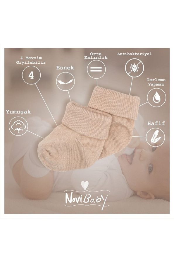 Novibaby 5-Pack Bamboo Newborn Baby Socks