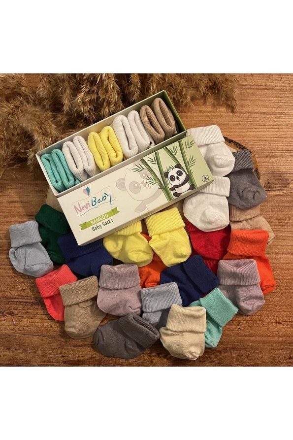 Novibaby 5-Pack Bamboo Newborn Baby Socks