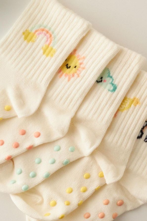 Katia & Bony Baby Farm Pattern 5-Piece Boxed Ankle Socks