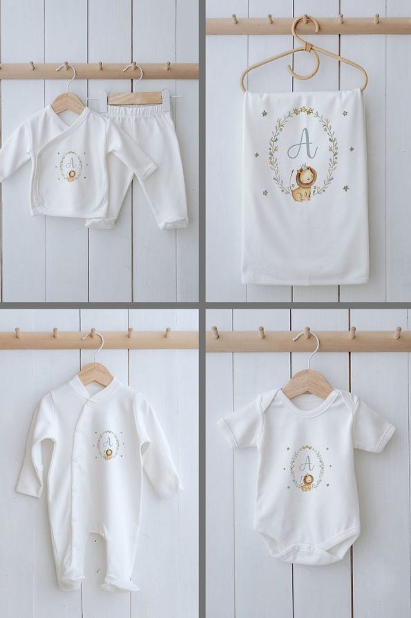 Tuğba Swan Organic 11-Piece Hospital Set - Little Lion Series - Letter A