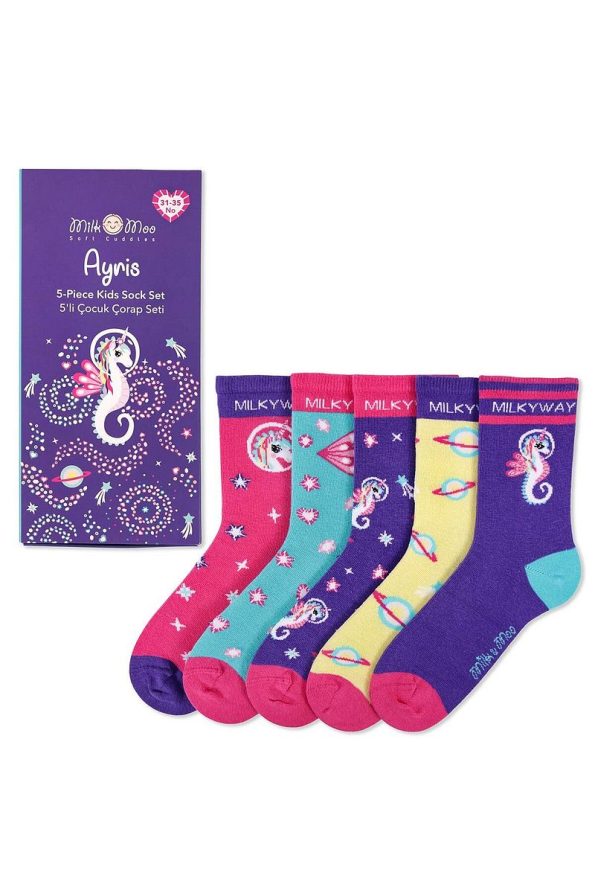 Milk & Moo Ayris Kids 5-Pack Sock Set