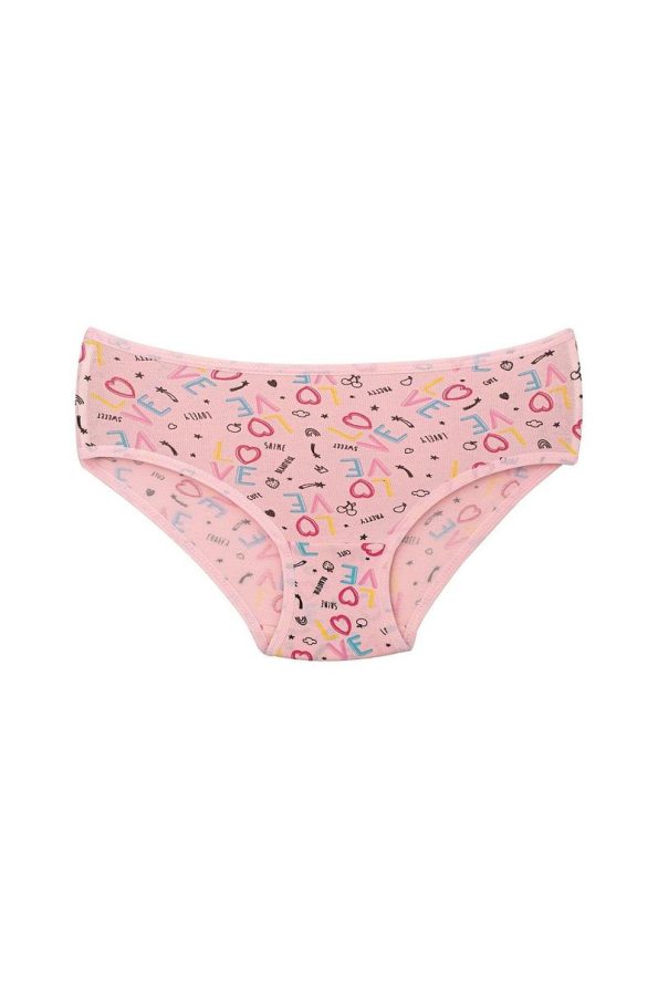 Star Emblem Girls' Cotton Printed Briefs 6-Pack Assorted Colors