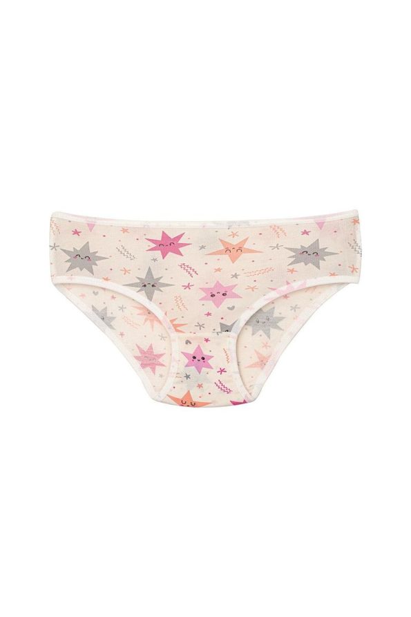 Star Emblem Girls' Cotton Printed Briefs 6-Pack Assorted Colors