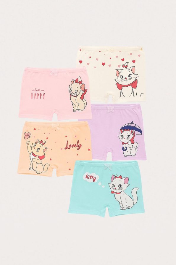 Katia & Bony Girls' Cat Print 5-Pack Boxer Shorts
