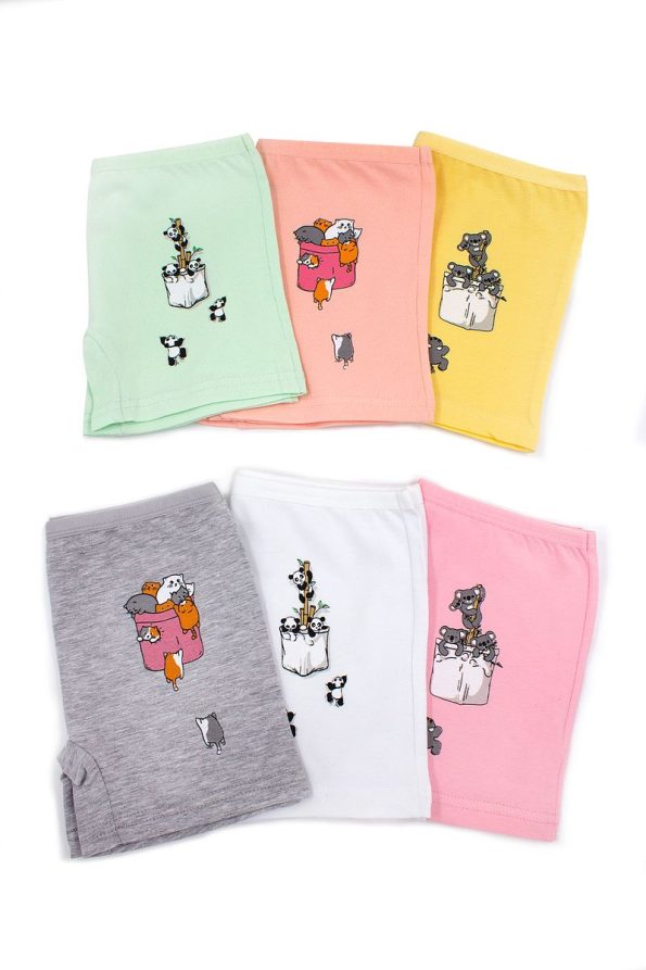 Öts Girls' 6-Pack Colorful Printed Stretch Boxers