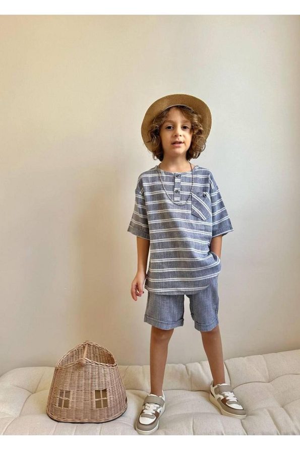 Yigit Boutique Kids' Linen Shorts Set