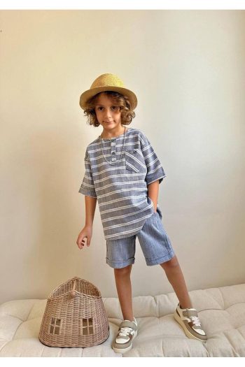 Yigit Boutique Kids' Linen Shorts Set