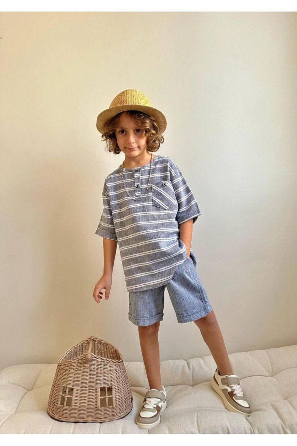 Yigit Boutique Kids' Linen Shorts Set