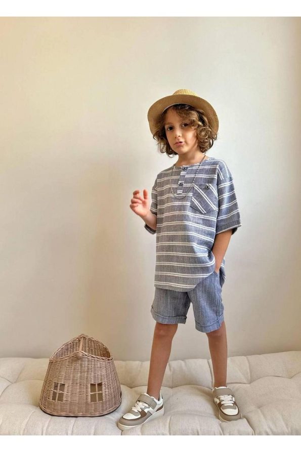 Yigit Boutique Kids' Linen Shorts Set