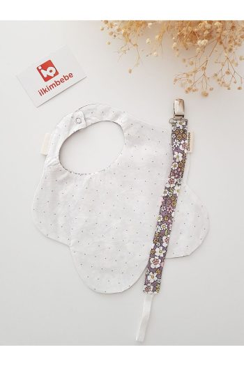 ilkimbebe Baby Bib and Pacifier Clip Set
