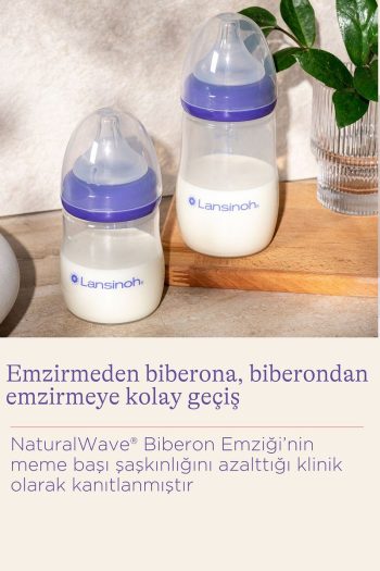 LANSINOH 2 X 160 ml Baby Bottle and NaturalWave® Nipple (1 Month+)