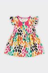 Beige Leopard Print Dress for Baby Girls