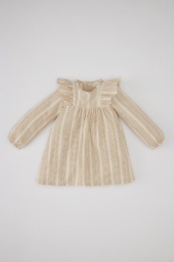 Striped Long Sleeve Dress for Baby Girls