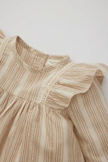 Striped Long Sleeve Dress for Baby Girls