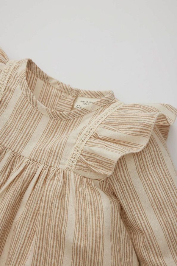 Striped Long Sleeve Dress for Baby Girls