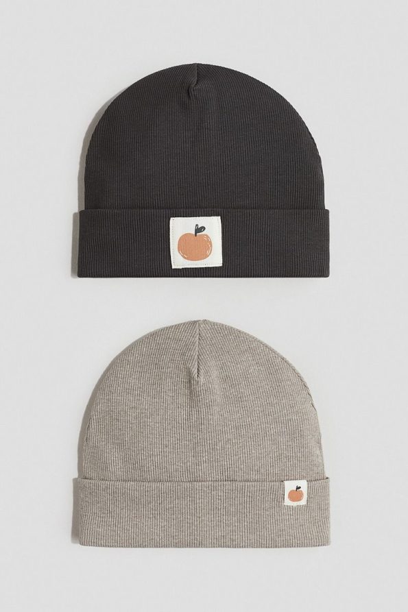 H&M 2-Pack Cotton Beanies