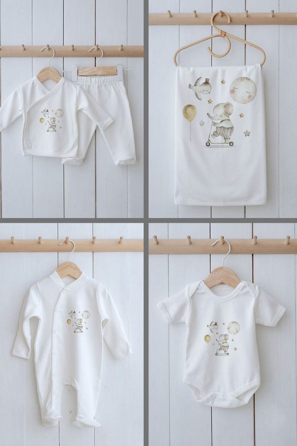 Tuğba Swan Organic 11-Piece Hospital Set - Little Baby - Elephant Dream