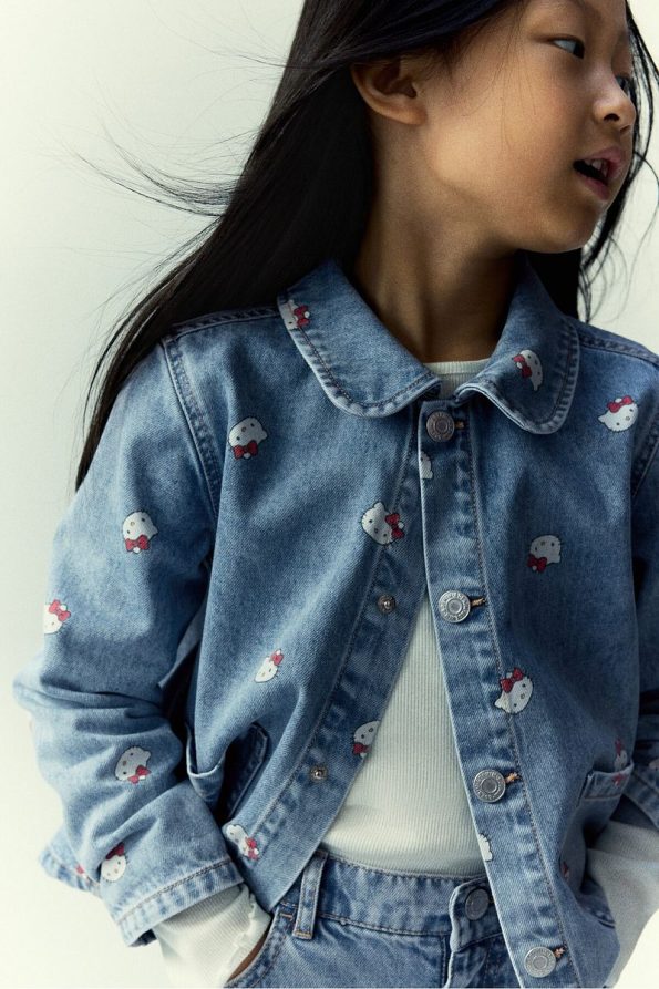 H&M Printed Cotton Denim Jacket