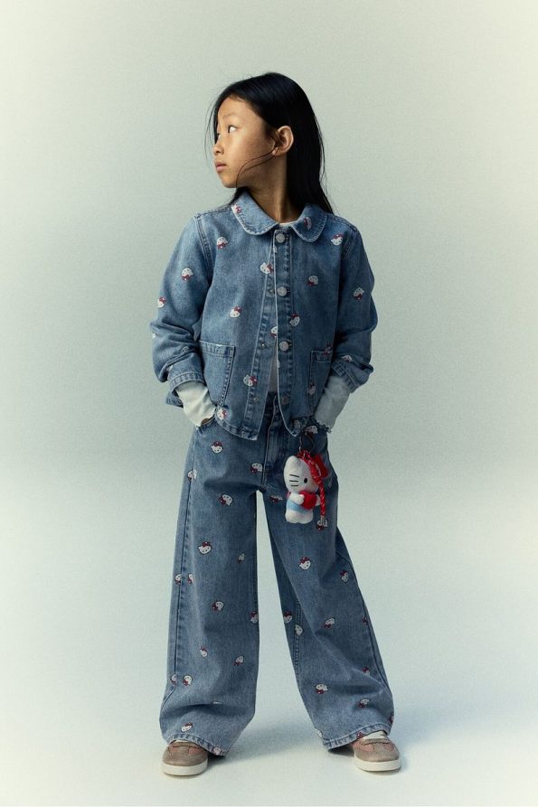 H&M Printed Cotton Denim Jacket
