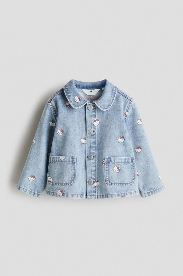 H&M Printed Cotton Denim Jacket
