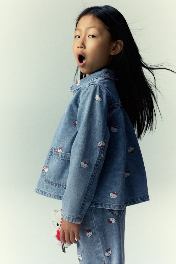 H&M Printed Cotton Denim Jacket