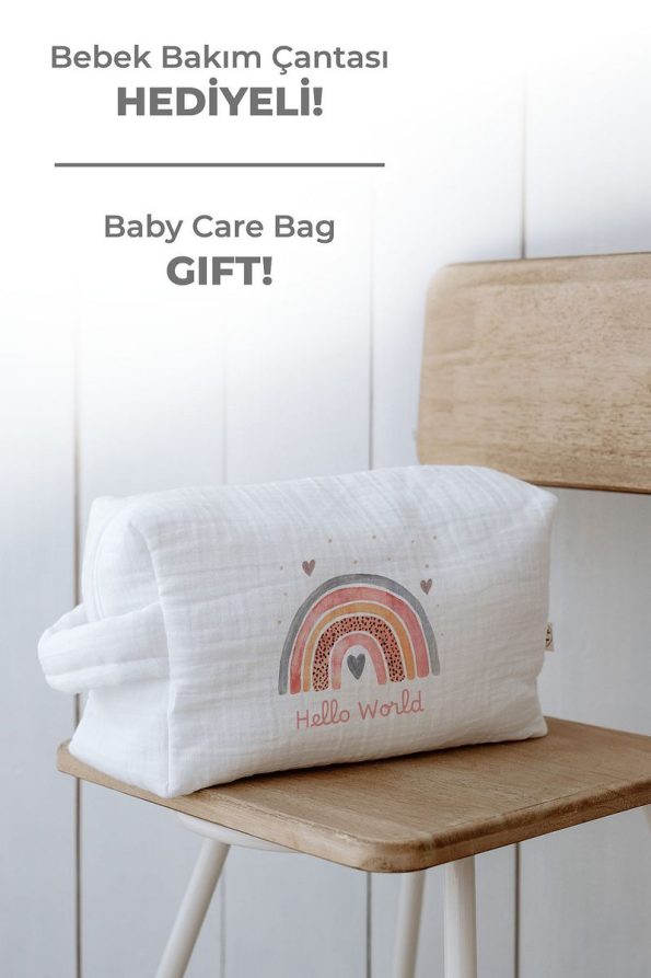 Tuğba Swan Organic 11-Piece Hospital Set - For Baby - Salmon Rainbow