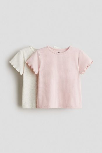 H&M 2-Pack Ribbed Cotton T-Shirts