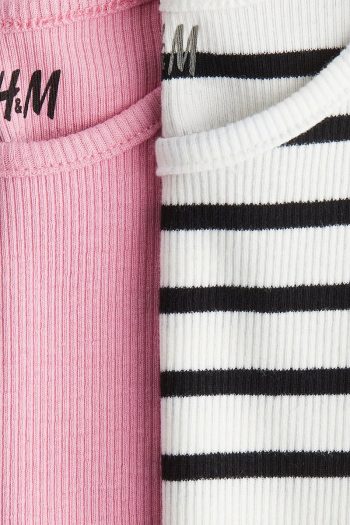 H&M 2-Pack Ribbed Cotton T-Shirts