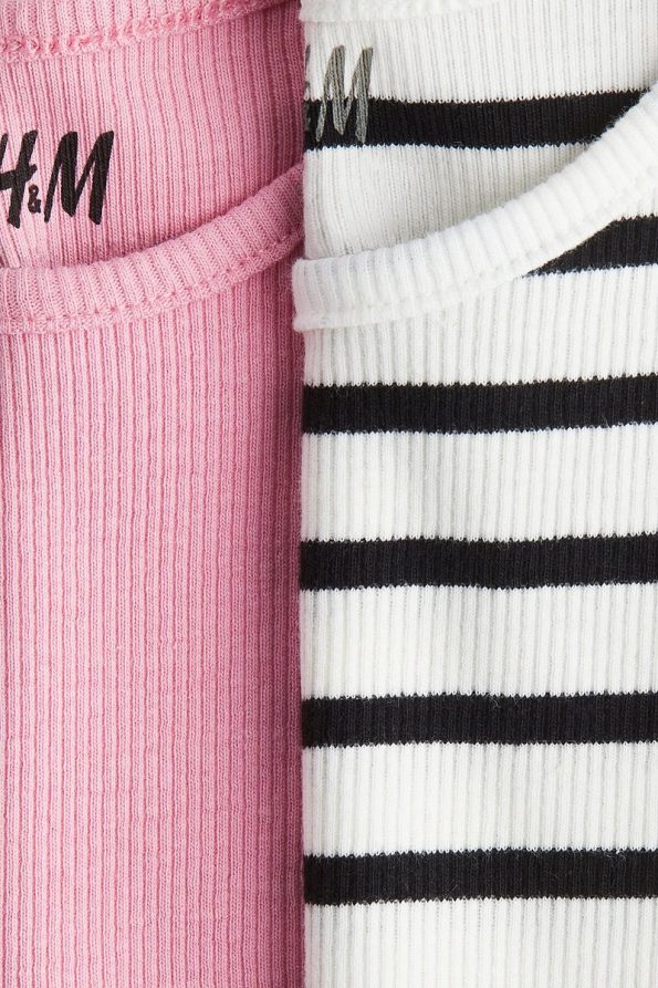 H&M 2-Pack Ribbed Cotton T-Shirts