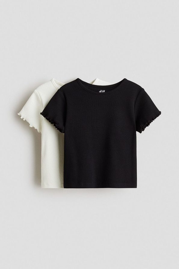 H&M 2-Pack Ribbed Cotton T-Shirts