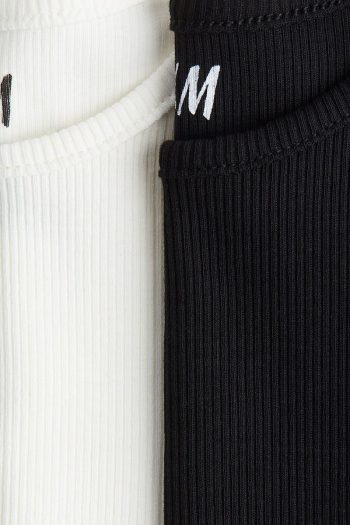 H&M 2-Pack Ribbed Cotton T-Shirts