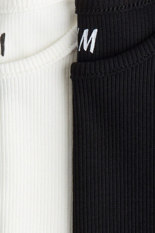 H&M 2-Pack Ribbed Cotton T-Shirts